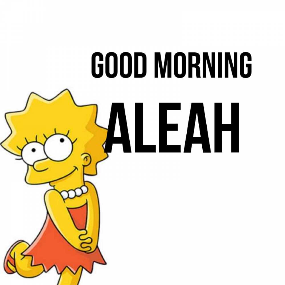 Greetings card с именем, Aleah Good morning в платье и ожерелье Greetings with text for free download 