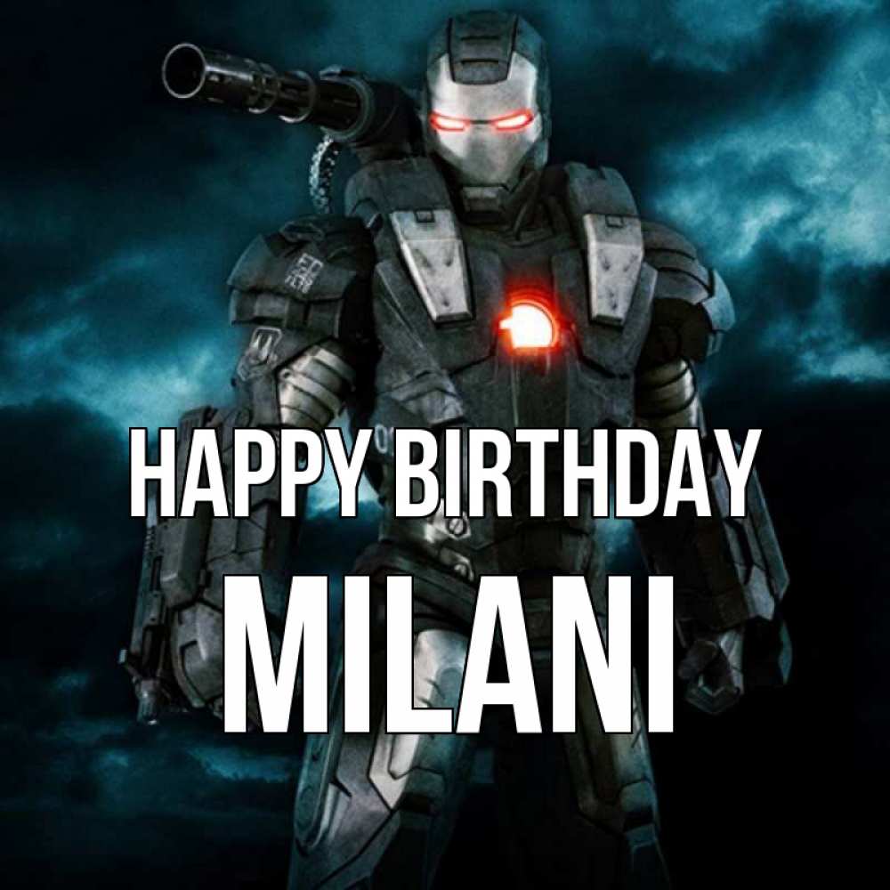 Greetings card с именем, Milani Happy Birthday марвел супергерой в новом костюме Greetings with text for free download 