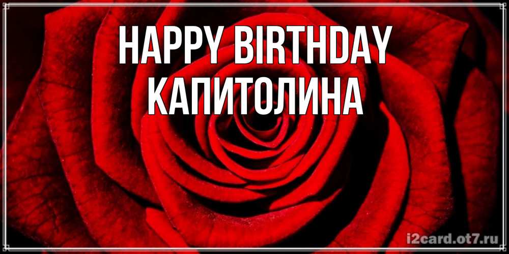 Greetings card с именем, Капитолина Happy Birthday алая роза Greetings with text for free download 