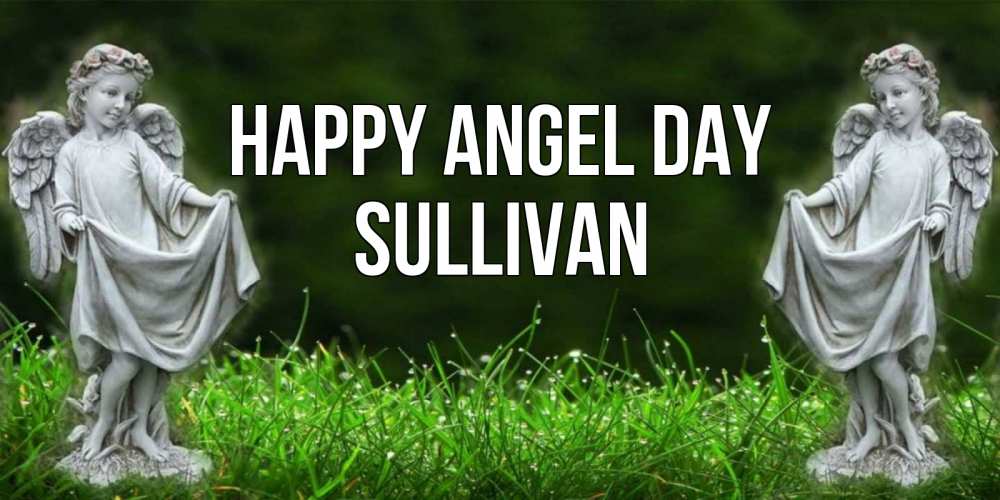 Greetings card с именем, Sullivan happy angel day небо, ангел, девушка Greetings with text for free download 