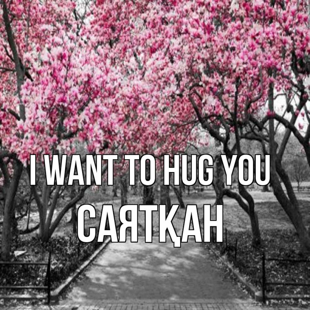 Greetings card с именем, САЯТҚАН I want to hug you обработанное фото Greetings with text for free download 