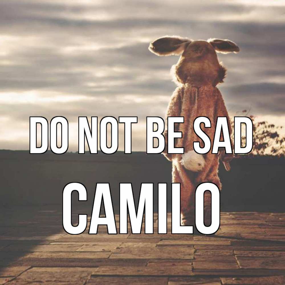 Greetings card с именем, Camilo Do not be sad со спины Greetings with text for free download 