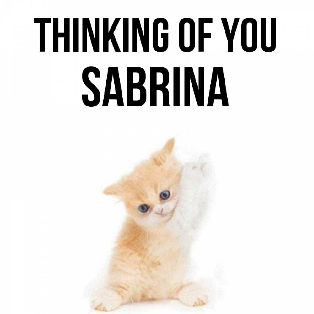 Greetings card с именем, Sabrina Thinking of you зверушки и милота Greetings with text for free download 