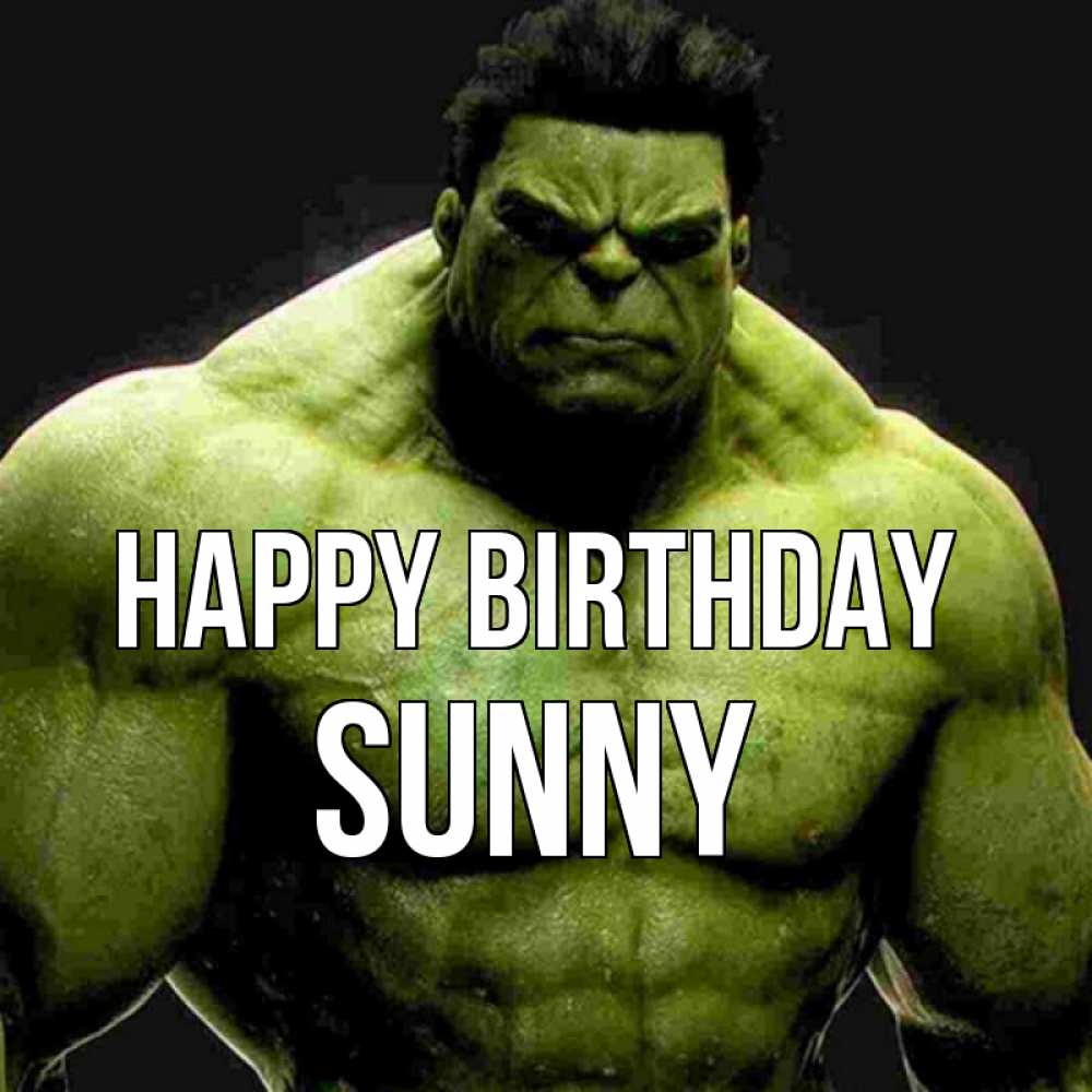 Greetings card с именем, Sunny Happy Birthday зеленый супергерой марвел Greetings with text for free download 
