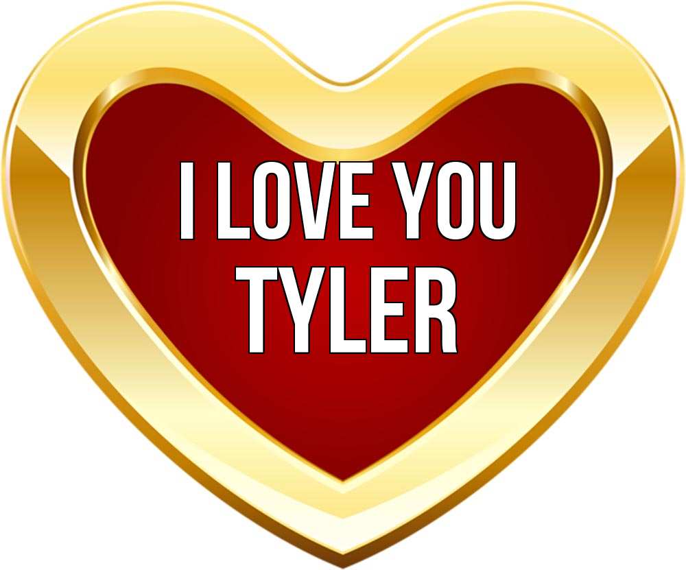 Greetings card с именем, Tyler I love you из краски Greetings with text for free download 