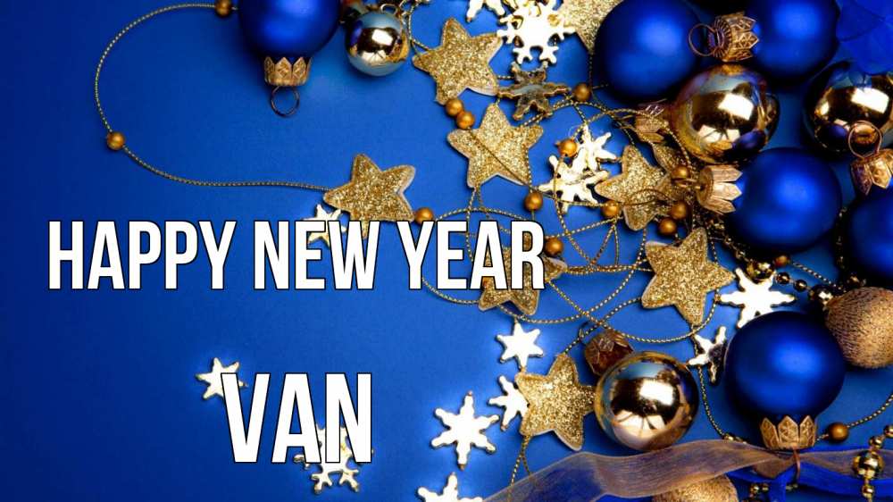Greetings card с именем, Van Happy New Year ёлочные украшения Greetings with text for free download 