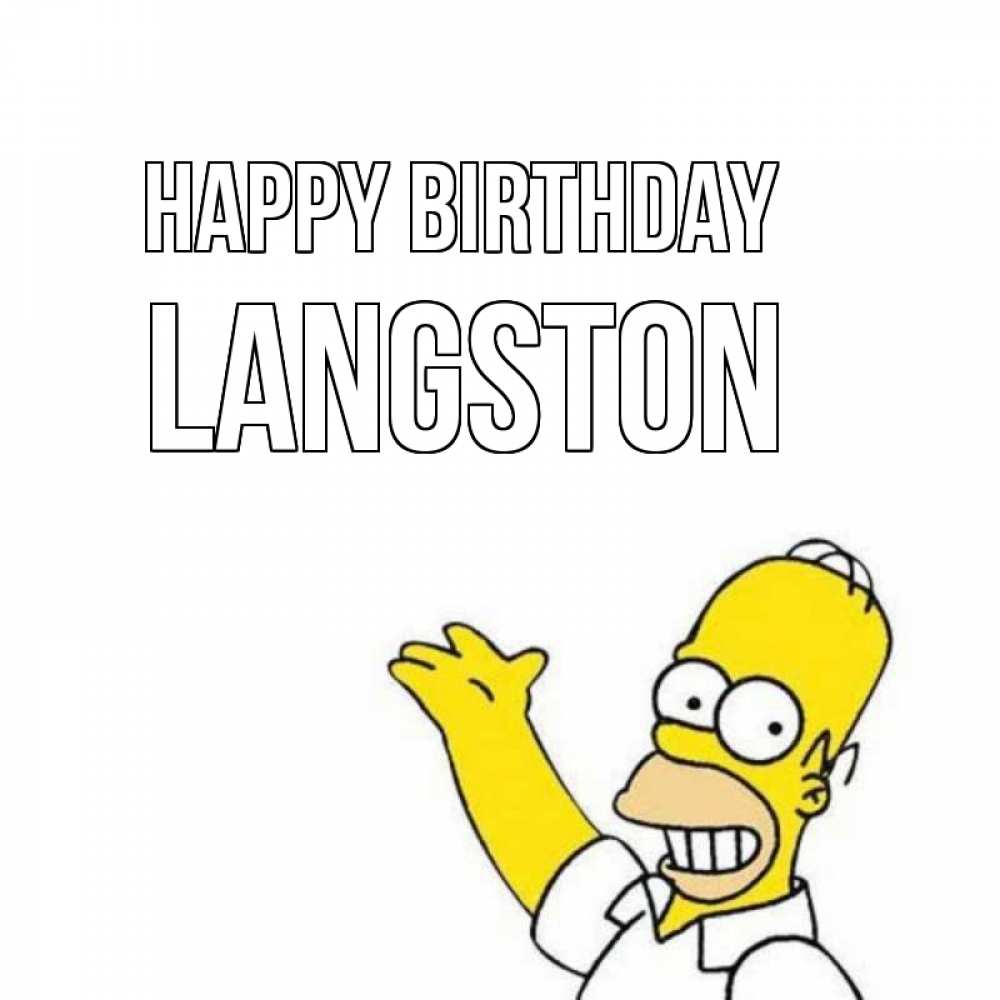 Greetings card с именем, Langston Happy Birthday Поздравления Greetings with text for free download 