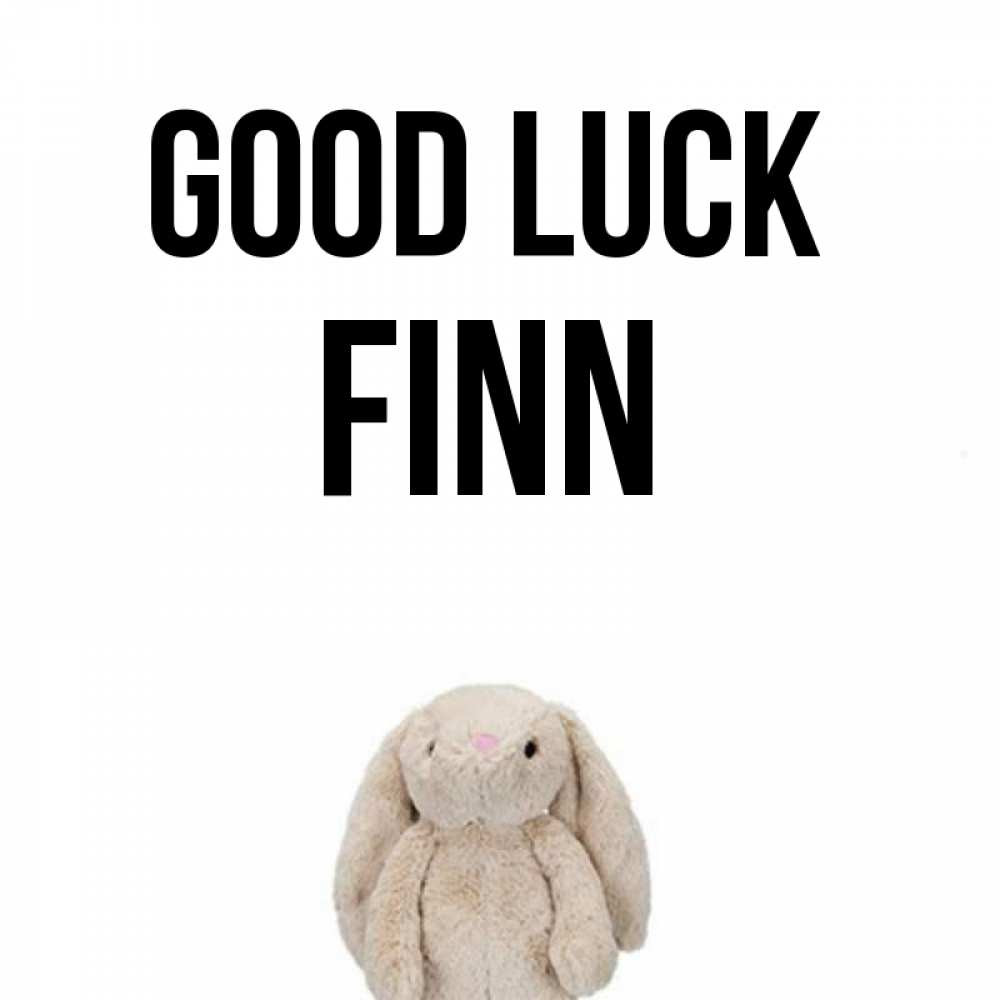 Greetings card с именем, Finn Good luck сайт создаватель открыток Greetings with text for free download 