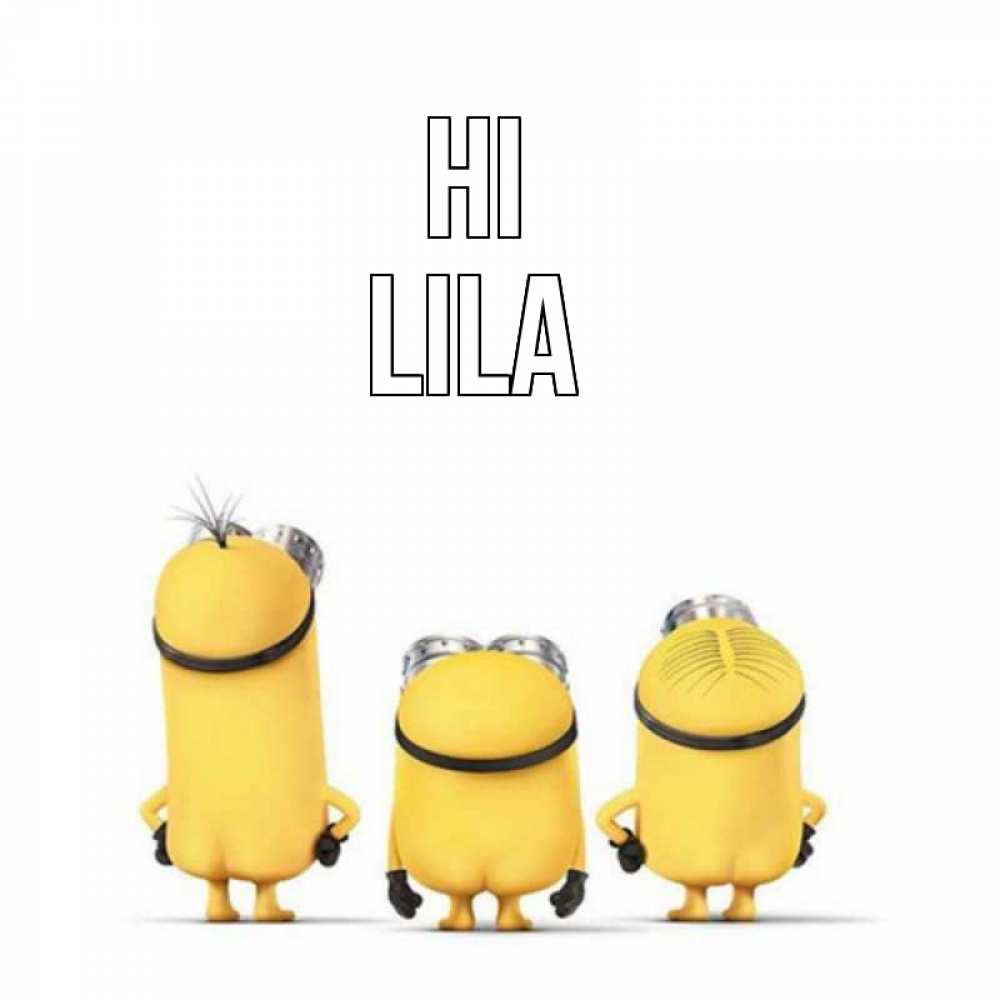 Greetings card с именем, Lila Hi приветики Greetings with text for free download 