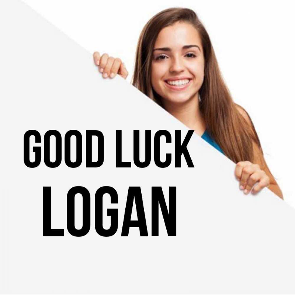 Greetings card с именем, Logan Good luck пусть тебе сегодня повезет Greetings with text for free download 