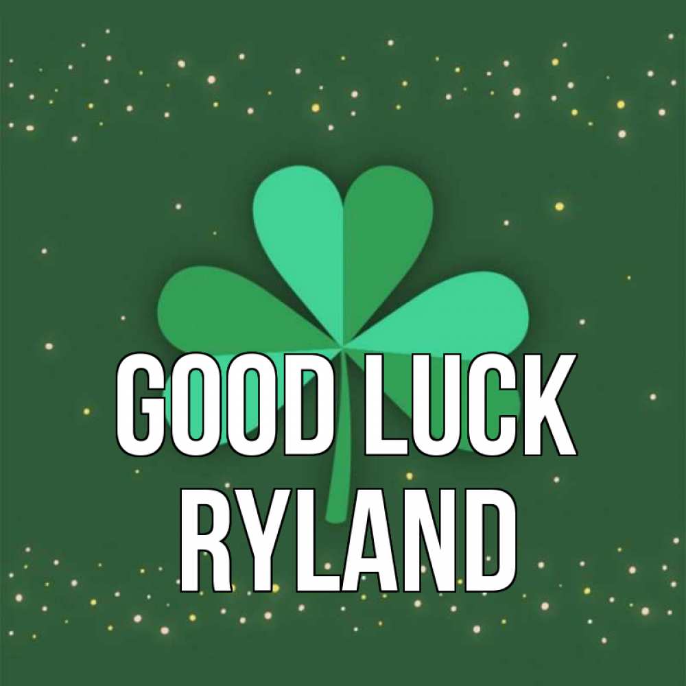 Greetings card с именем, Ryland Good luck лист клевера Greetings with text for free download 