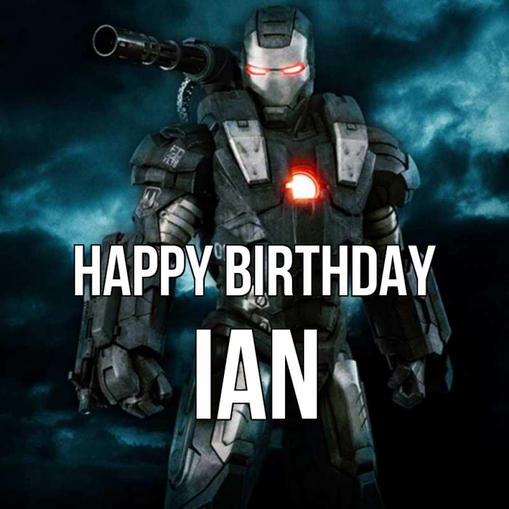 Greetings card с именем, Ian Happy Birthday марвел супергерой в новом костюме Greetings with text for free download 