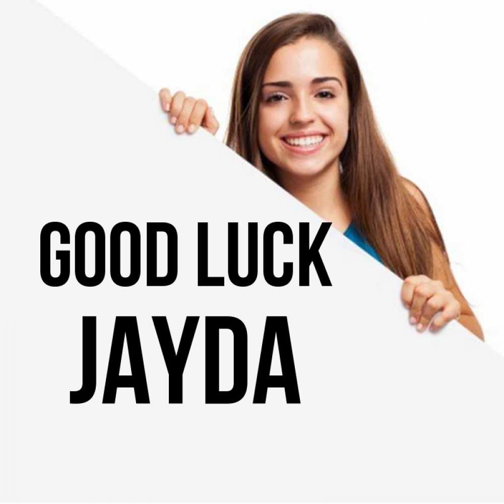 Greetings card с именем, Jayda Good luck пусть тебе сегодня повезет Greetings with text for free download 