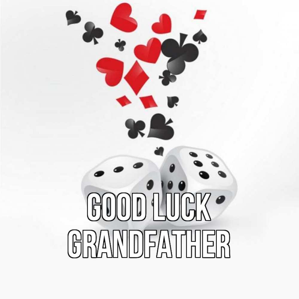 Greetings card с именем, grandfather Good luck пусть повезет Greetings with text for free download 
