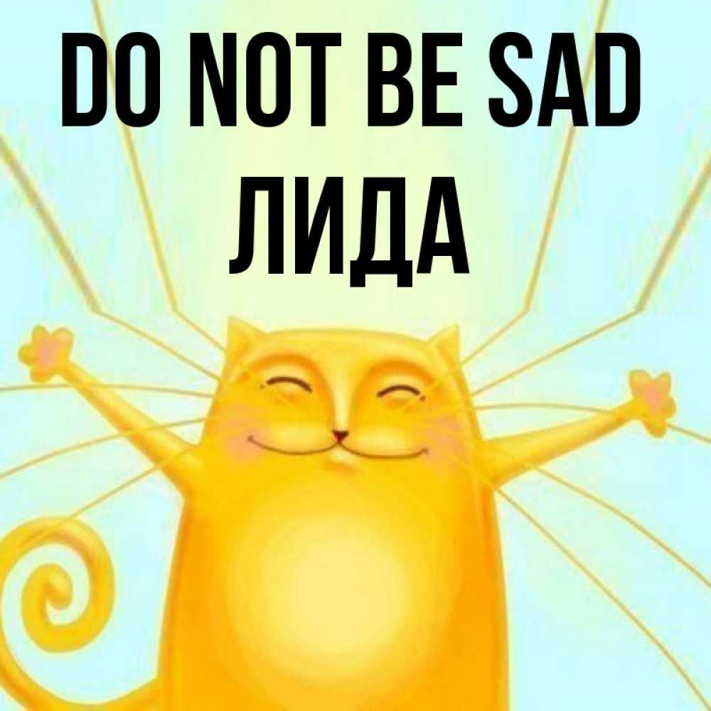 Greetings card с именем, Лида Do not be sad обнимашки усатые Greetings with text for free download 
