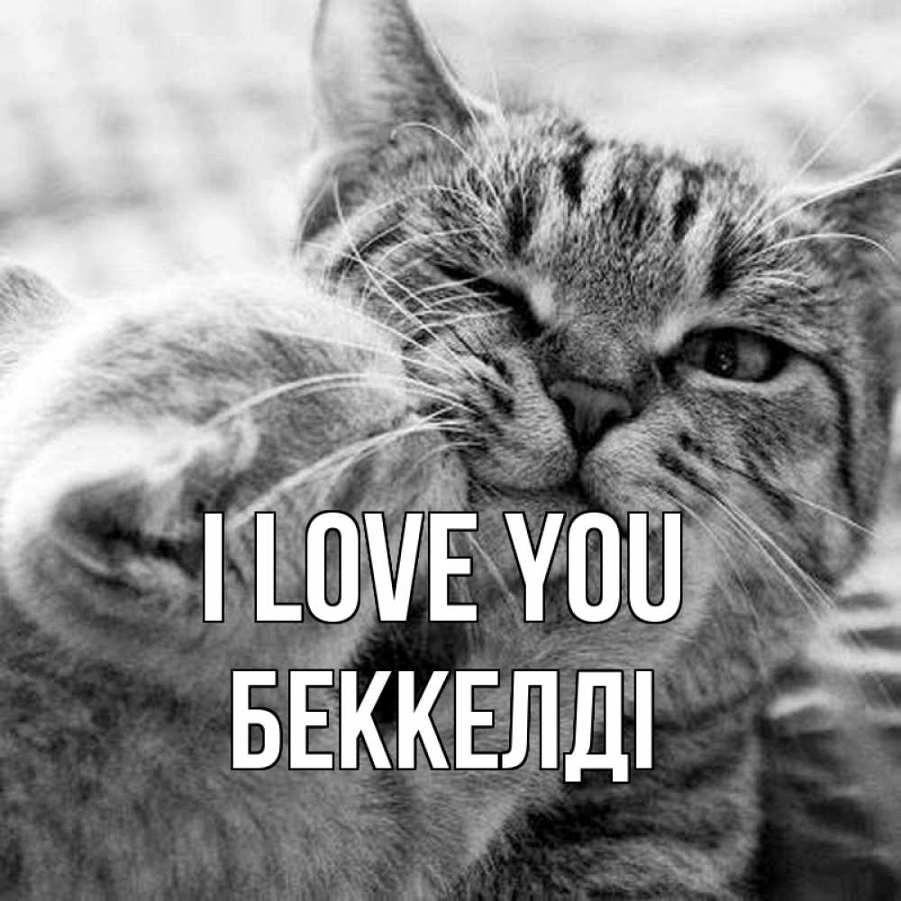 Greetings card с именем, Беккелді I love you коты Greetings with text for free download 