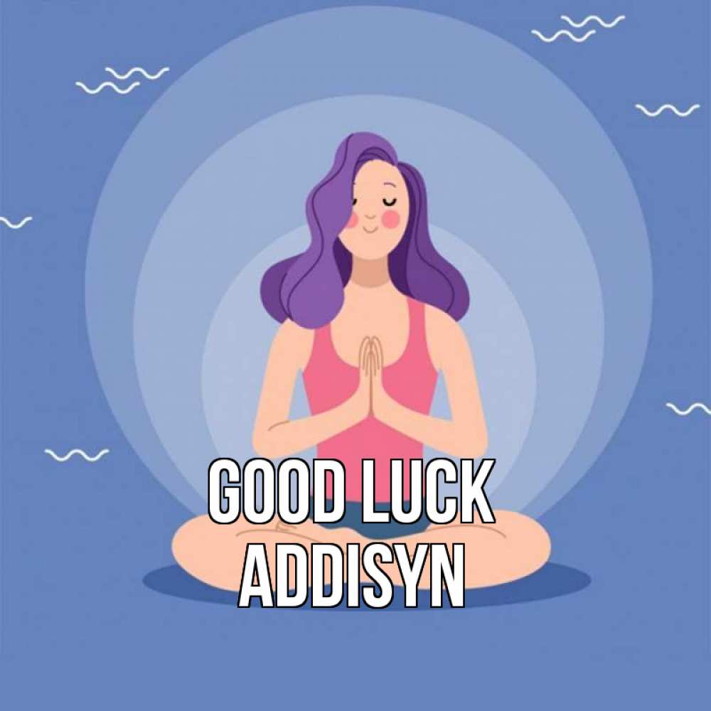 Greetings card с именем, Addisyn Good luck девушка с фиолетовыми волосами Greetings with text for free download 