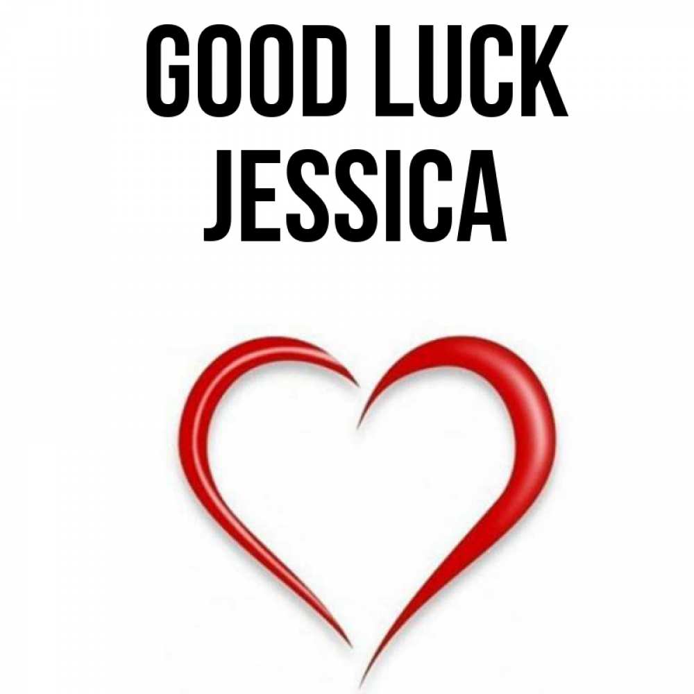Greetings card с именем, Jessica Good luck для удачливых людей Greetings with text for free download 