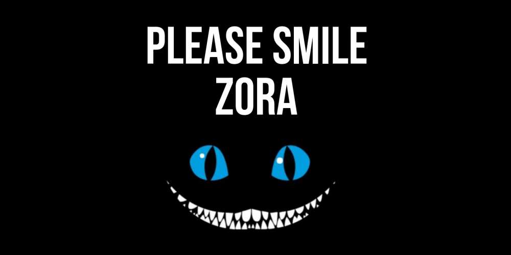 Greetings card с именем, Zora Please smile кот улыбается Greetings with text for free download 