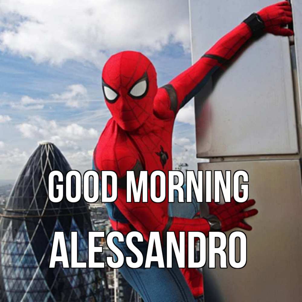 Greetings card с именем, Alessandro Good morning марвел герои Greetings with text for free download 