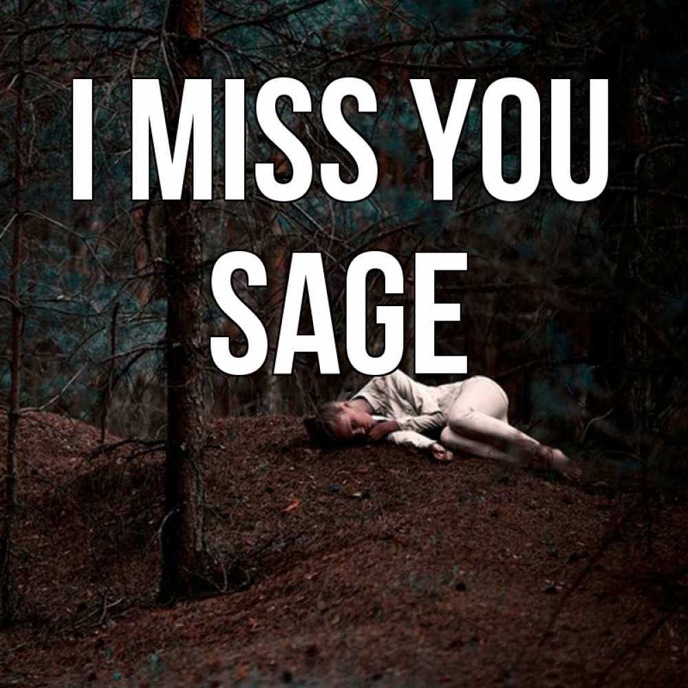 Greetings card с именем, Sage I miss you очень Greetings with text for free download 