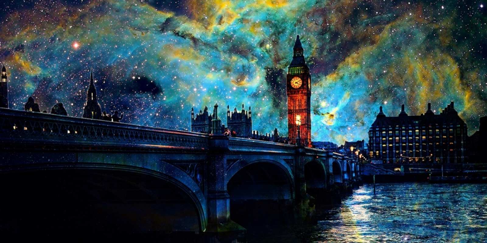 Открытка лондон биг бен Good night 