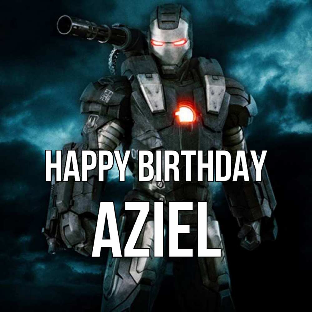 Greetings card с именем, Aziel Happy Birthday марвел супергерой в новом костюме Greetings with text for free download 