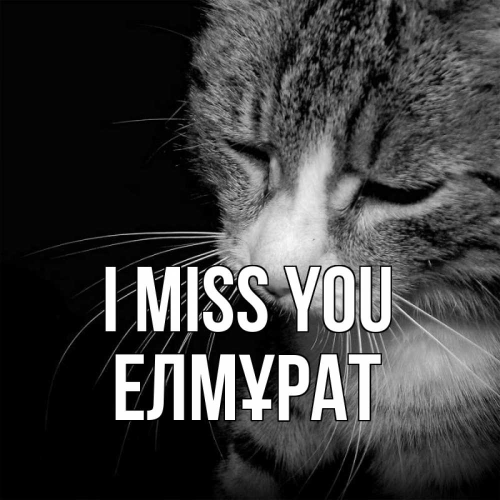 Greetings card с именем, Елмұрат I miss you мне скучно Greetings with text for free download 