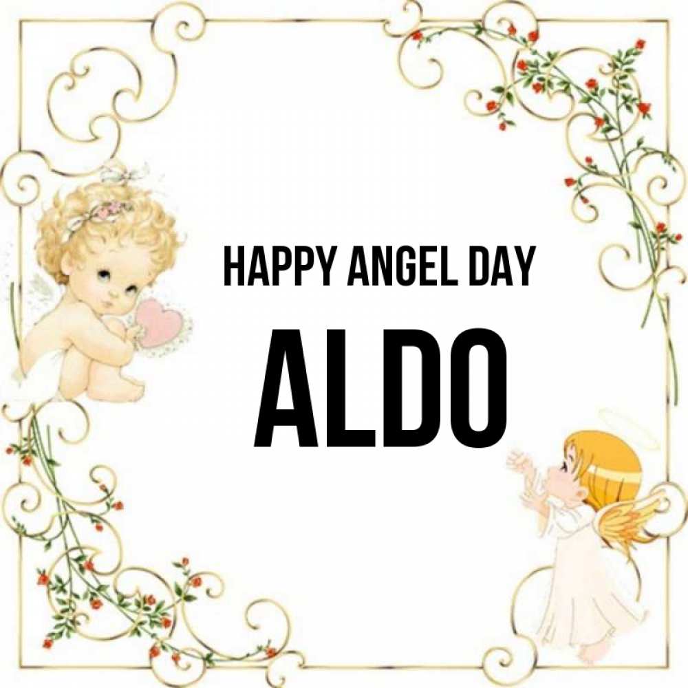 Greetings card с именем, Aldo happy angel day ангелы желают прекрасных именин Greetings with text for free download 