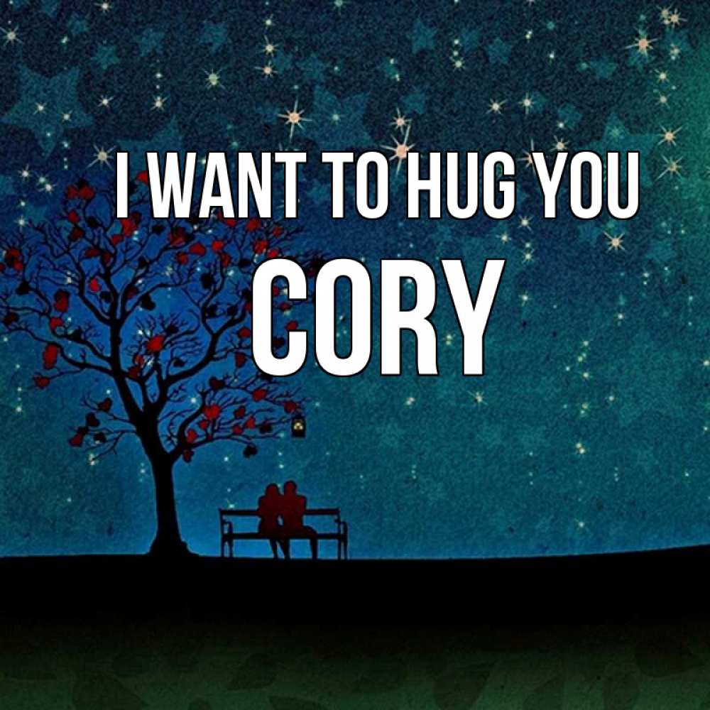 Greetings card с именем, Cory I want to hug you много звезд Greetings with text for free download 