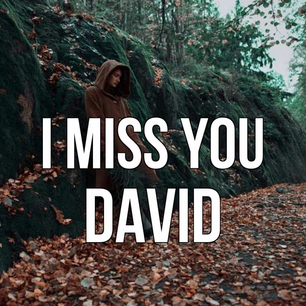 Greetings card с именем, David I miss you скука 1 Greetings with text for free download 