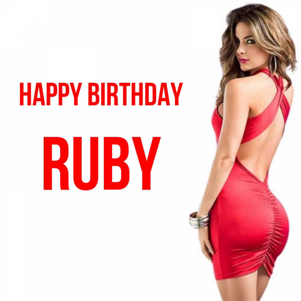 Greetings card с именем, Ruby Happy Birthday Поздравительная открытка для парня или подруги Greetings with text for free download 