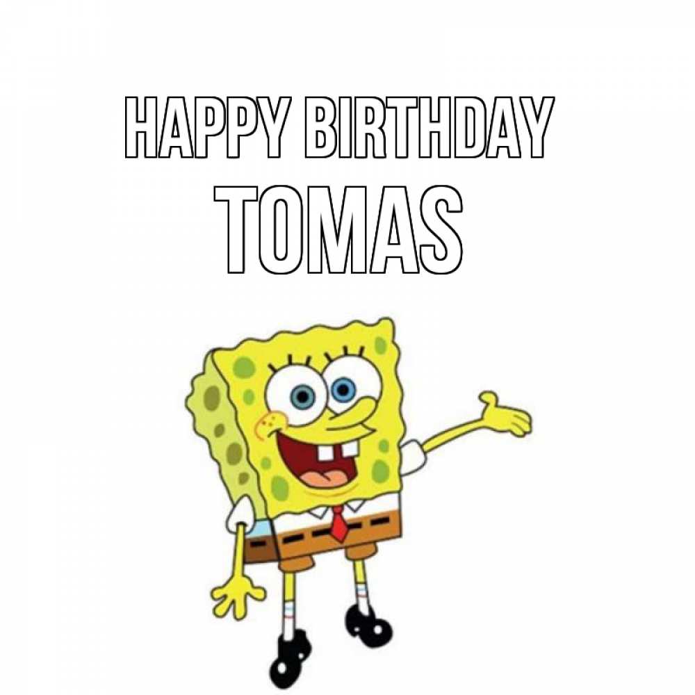 Greetings card с именем, Tomas Happy Birthday веселые Greetings with text for free download 
