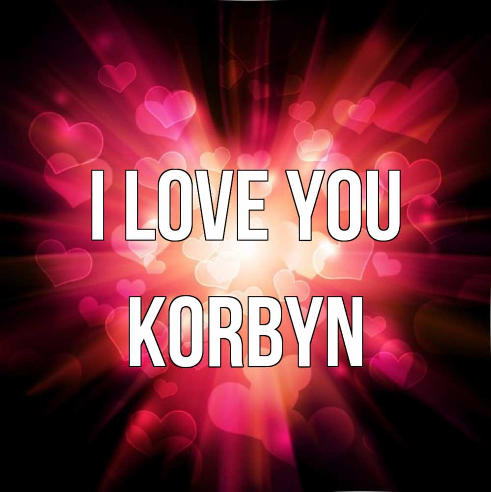 Greetings card с именем, Korbyn I love you рамочка 1 Greetings with text for free download 