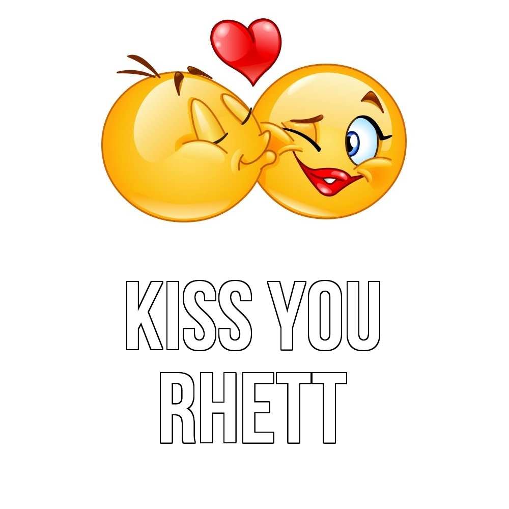 Greetings card с именем, Rhett Kiss you губы и белые зубы Greetings with text for free download 