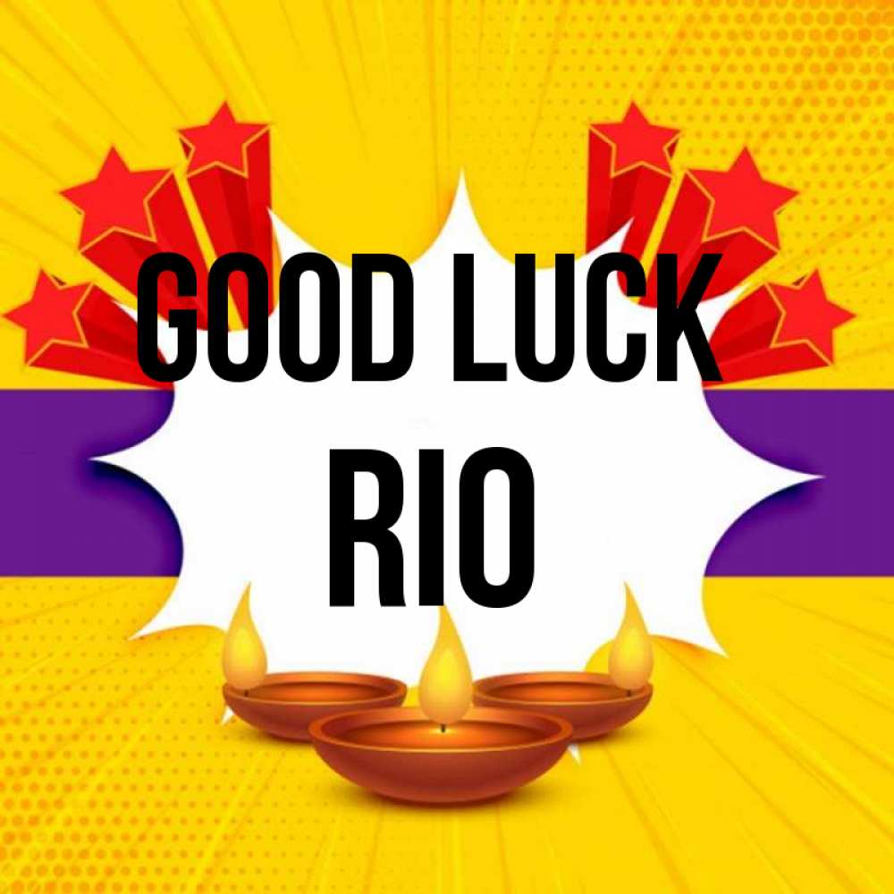 Greetings card с именем, Rio Good luck векторное изображение Greetings with text for free download 