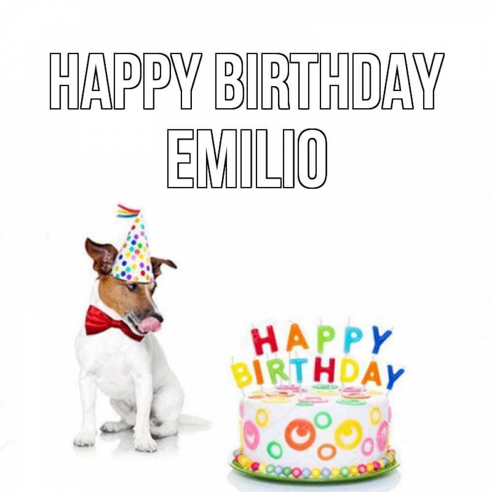Greetings card с именем, Emilio Happy Birthday праздник Greetings with text for free download 