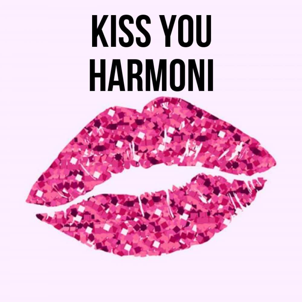 Greetings card с именем, Harmoni Kiss you открытка с женскими губами и поцелуем для парня Greetings with text for free download 