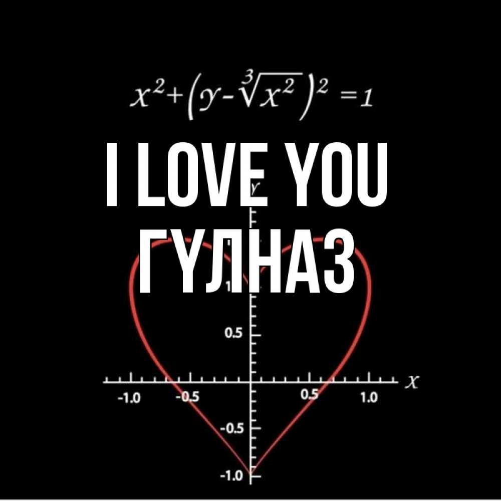Greetings card с именем, ГҮЛНАЗ I love you сердечная формула Greetings with text for free download 