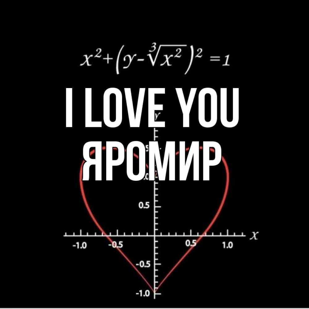 Greetings card с именем, Яромир I love you сердечная формула Greetings with text for free download 