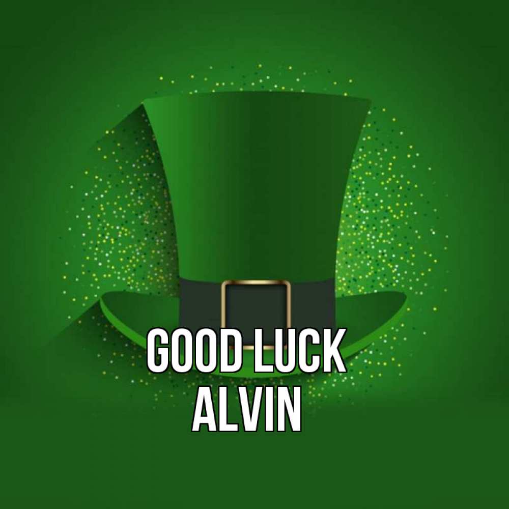 Greetings card с именем, Alvin Good luck фокусник Greetings with text for free download 