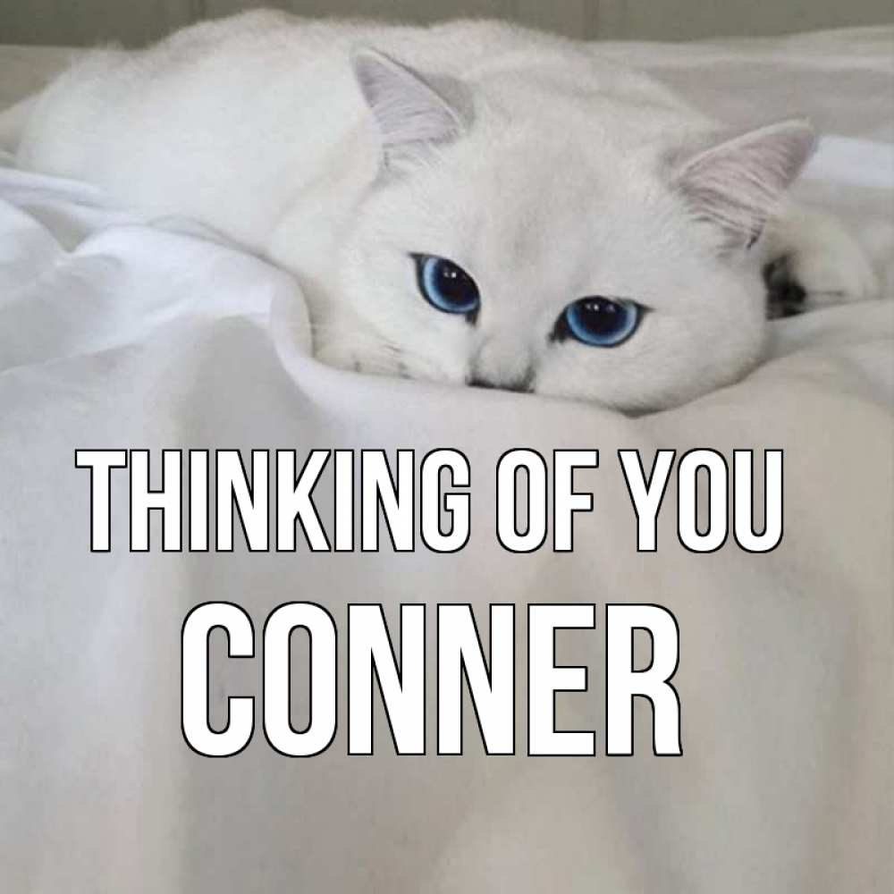 Greetings card с именем, Conner Thinking of you я очень по тебе скучаю и тоскую Greetings with text for free download 