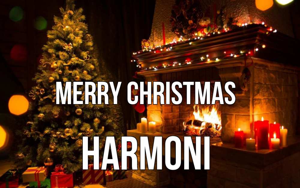 Greetings card с именем, Harmoni Merry Christmas новый год Greetings with text for free download 