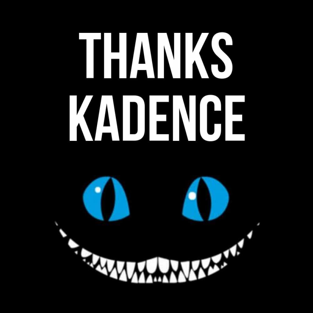 Greetings card с именем, Kadence Thanks благодарю от чеширика Greetings with text for free download 