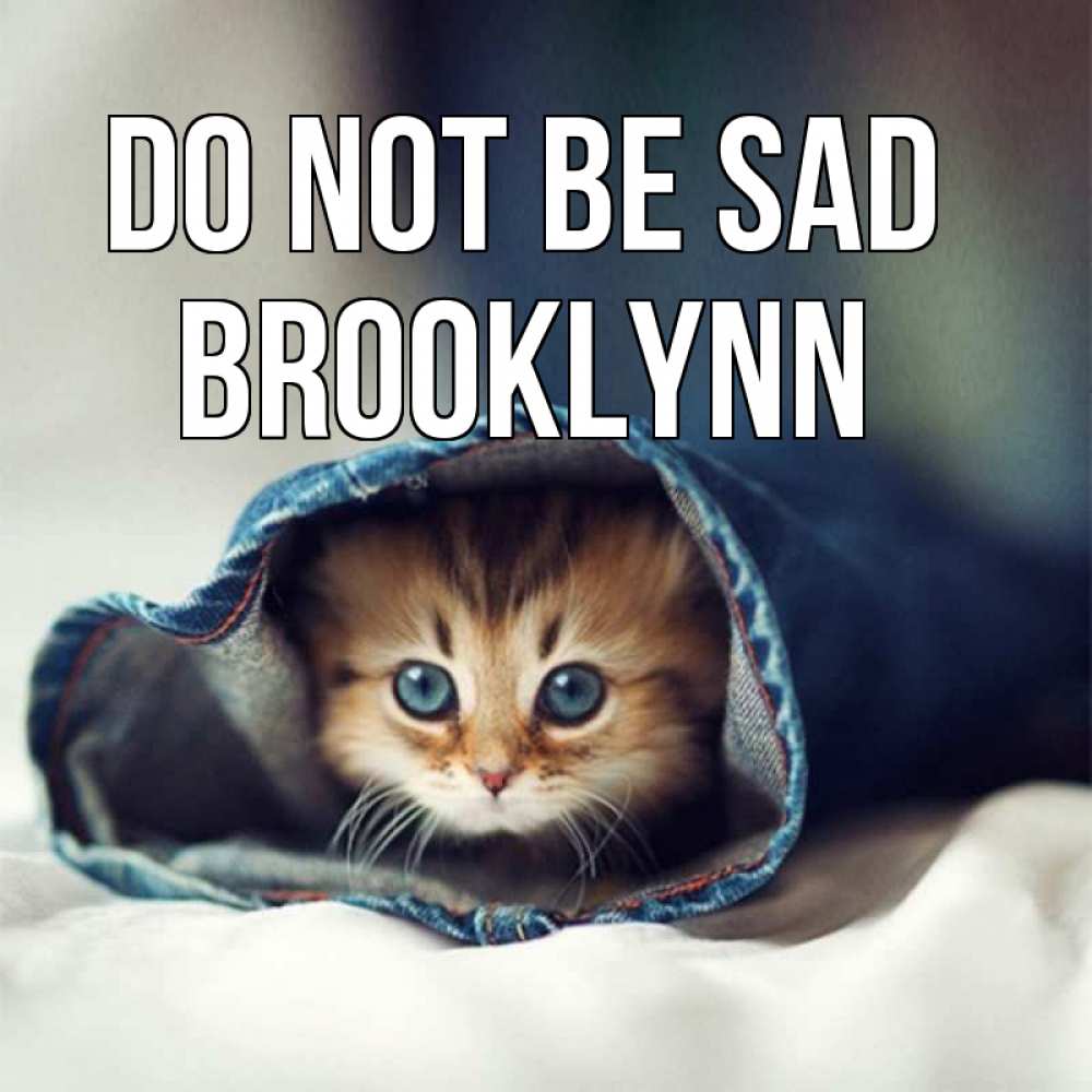 Greetings card с именем, Brooklynn Do not be sad рыжик котик Greetings with text for free download 