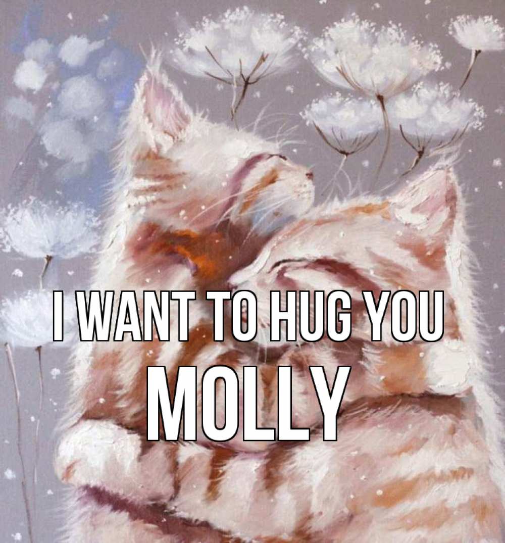 Greetings card с именем, Molly I want to hug you Море и горы Greetings with text for free download 