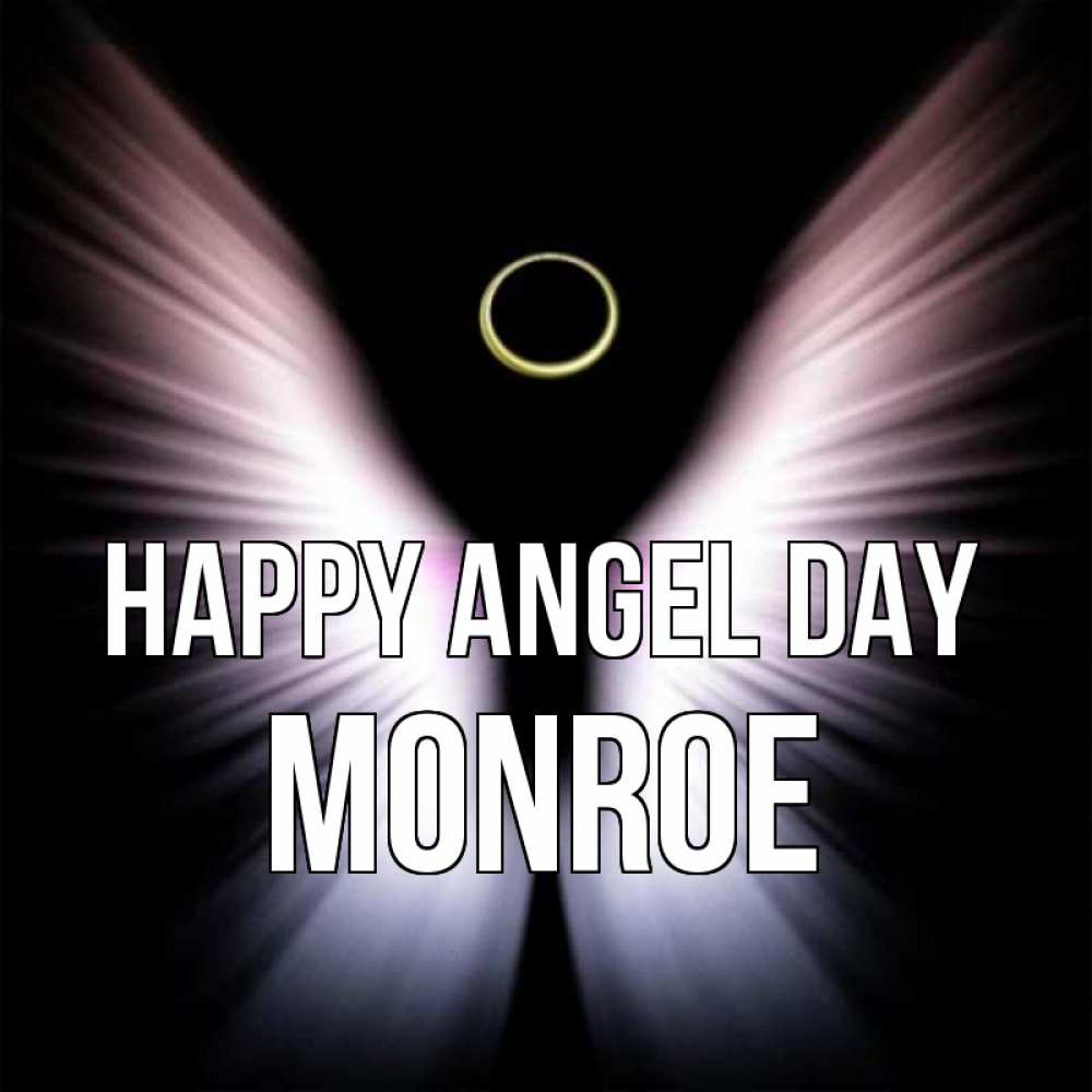 Greetings card с именем, Monroe happy angel day ангел из света Greetings with text for free download 