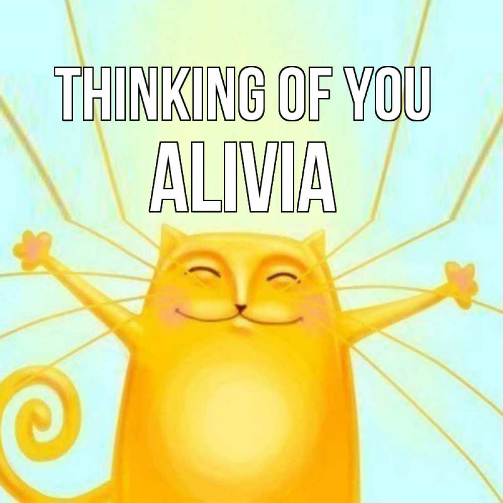 Greetings card с именем, Alivia Thinking of you обнимашки Greetings with text for free download 
