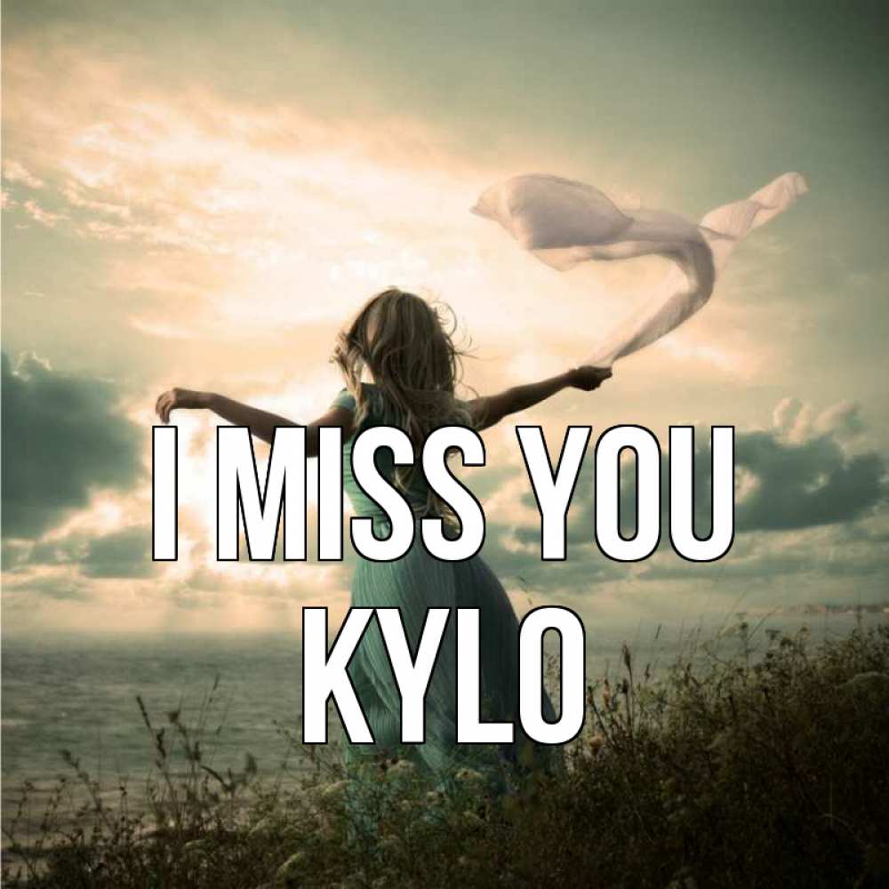 Greetings card с именем, Kylo I miss you белый флаг Greetings with text for free download 