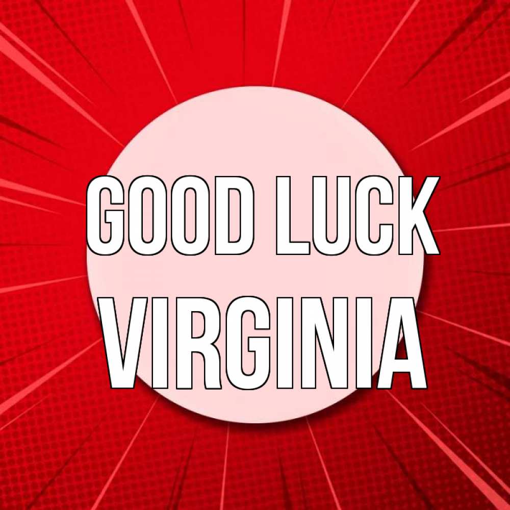 Greetings card с именем, Virginia Good luck розовая кнопка Greetings with text for free download 